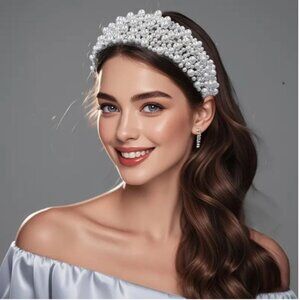 Anthropologie Pearl White Headband